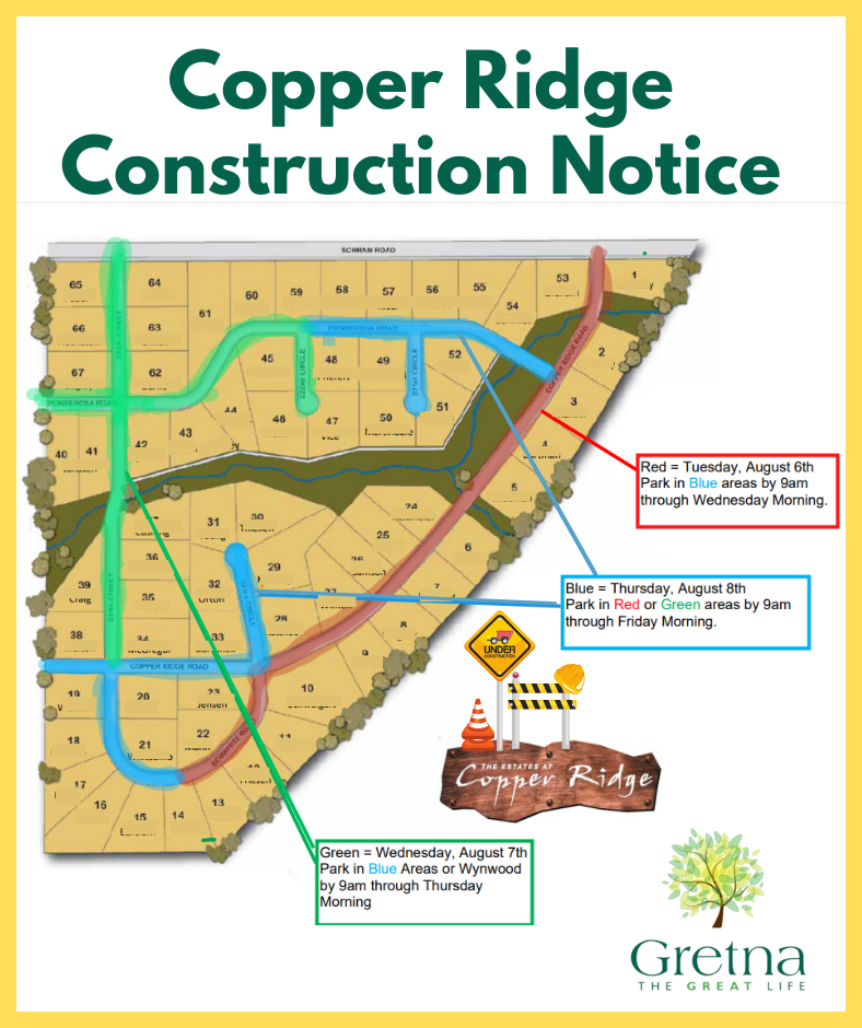 Copper Ridge Road Work August  website