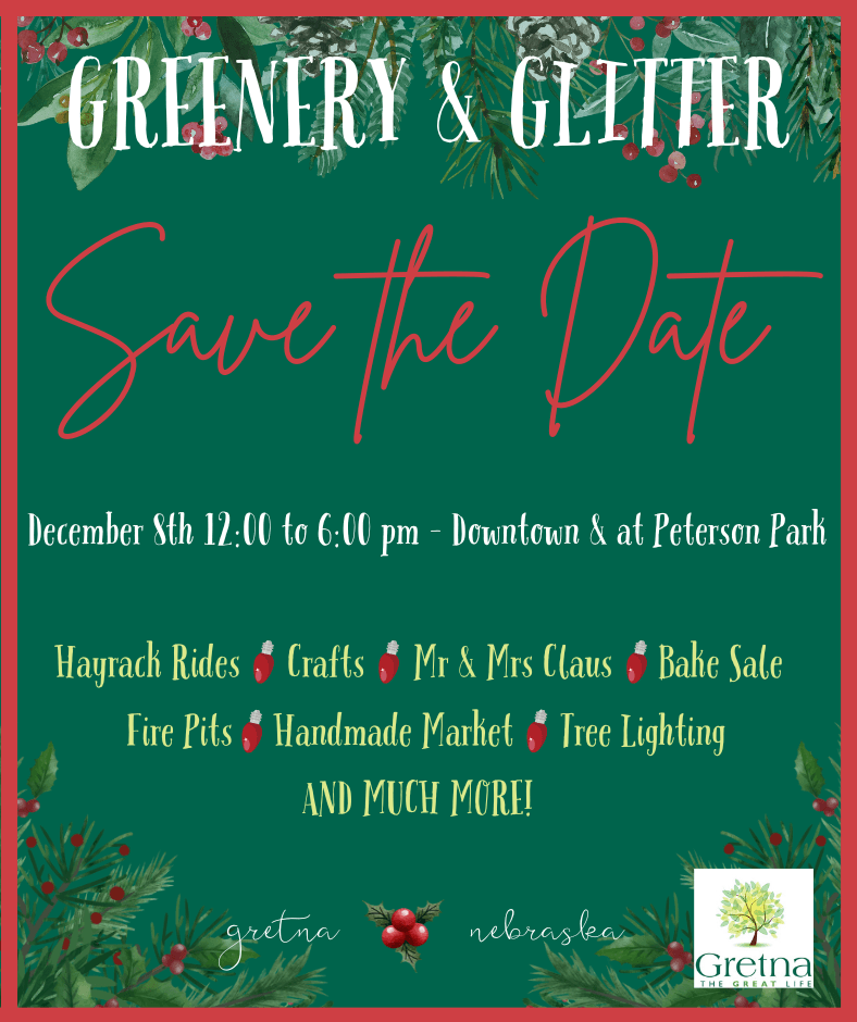 Greenery and Glitter save the date website