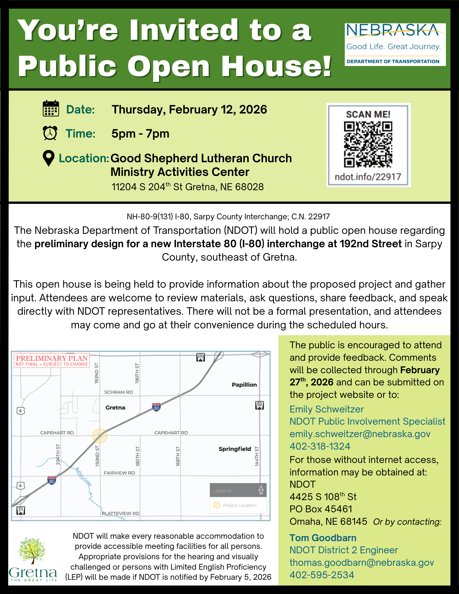 NDOT Open House Interchange Flyer website