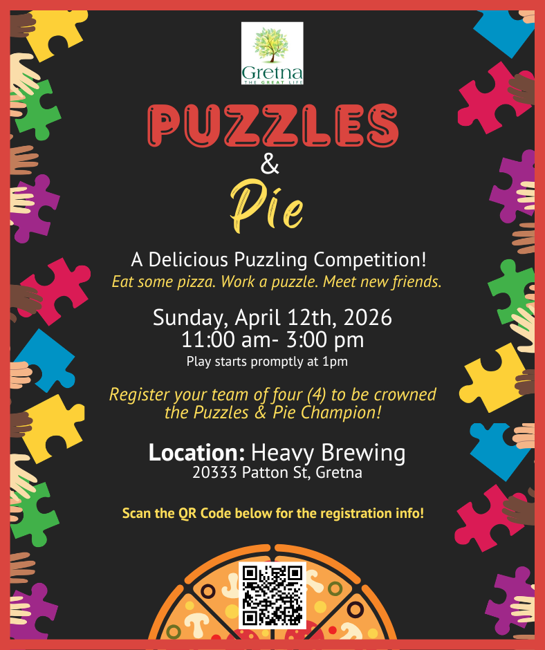 Puzzles and Pie flyer website 2026